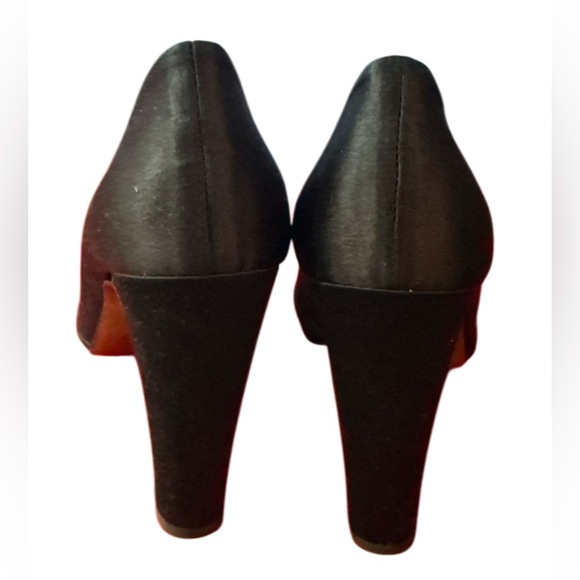 Marni Black Fabric Satin Pumps ~ Size 38.5 ~ High Block Platform Heels - Picture 8 of 14